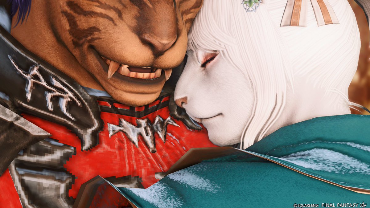 ｴﾍ･･････（猫吸い）（お日様のにおい）（ｸﾞｯﾊﾞｲ世界）
#ロスガル　#FF14SS