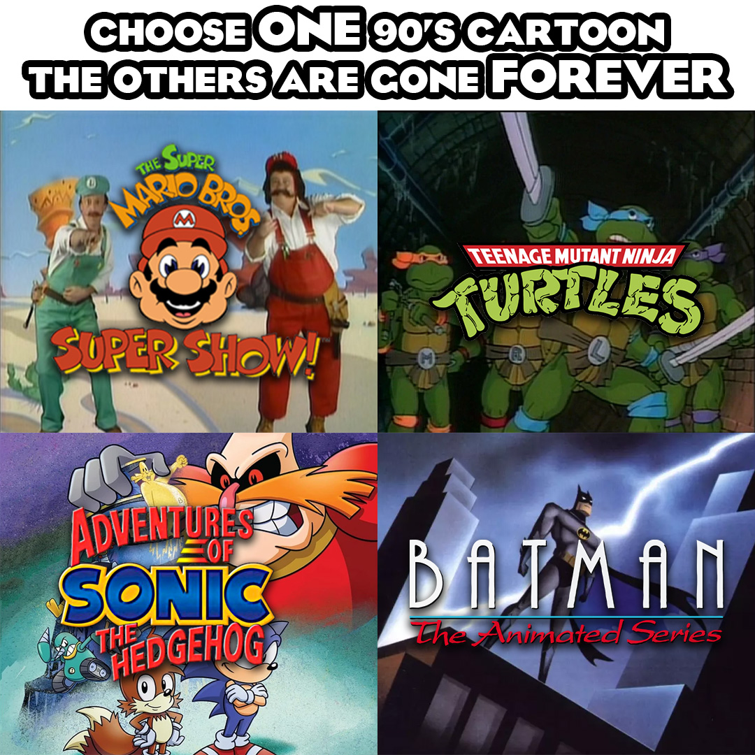 DKOldies's tweet image. Which cartoon are you picking?
.
.
#retrogaming #gaming #nostalgia #mario #sonic