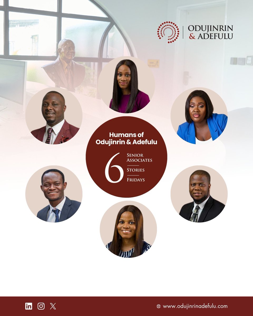 oduadelaw's tweet image. Starting tomorrow, we begin a closer look at the people behind the practice. 

Introducing Humans of Odujinrin &amp;amp; Adefulu — a 6-part series spotlighting the journeys, expertise, and personalities of our Senior Associates.

#HumansOfOdujinrinAdefulu #OAFridays #MeetTheTeam