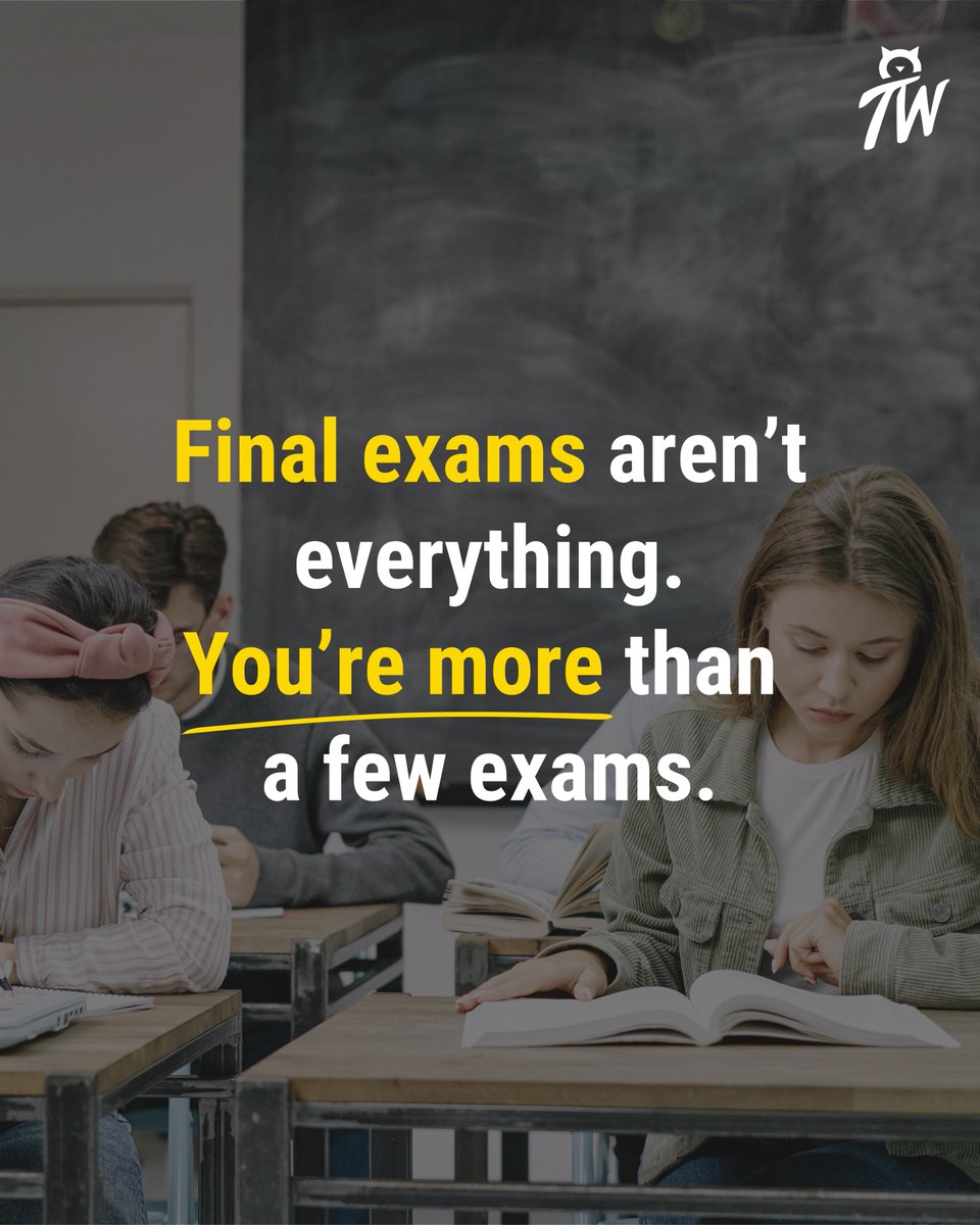 TwistenFund's tweet image. Final exams can feel overwhelming. 😬 Like everything depends on them. It doesn’t.

Break it into smaller steps. Take breaks. Rest without guilt. Talk to someone.

You don’t have to be perfect.
You just have to get through it. 🙏

#exams #mentalhealth #students