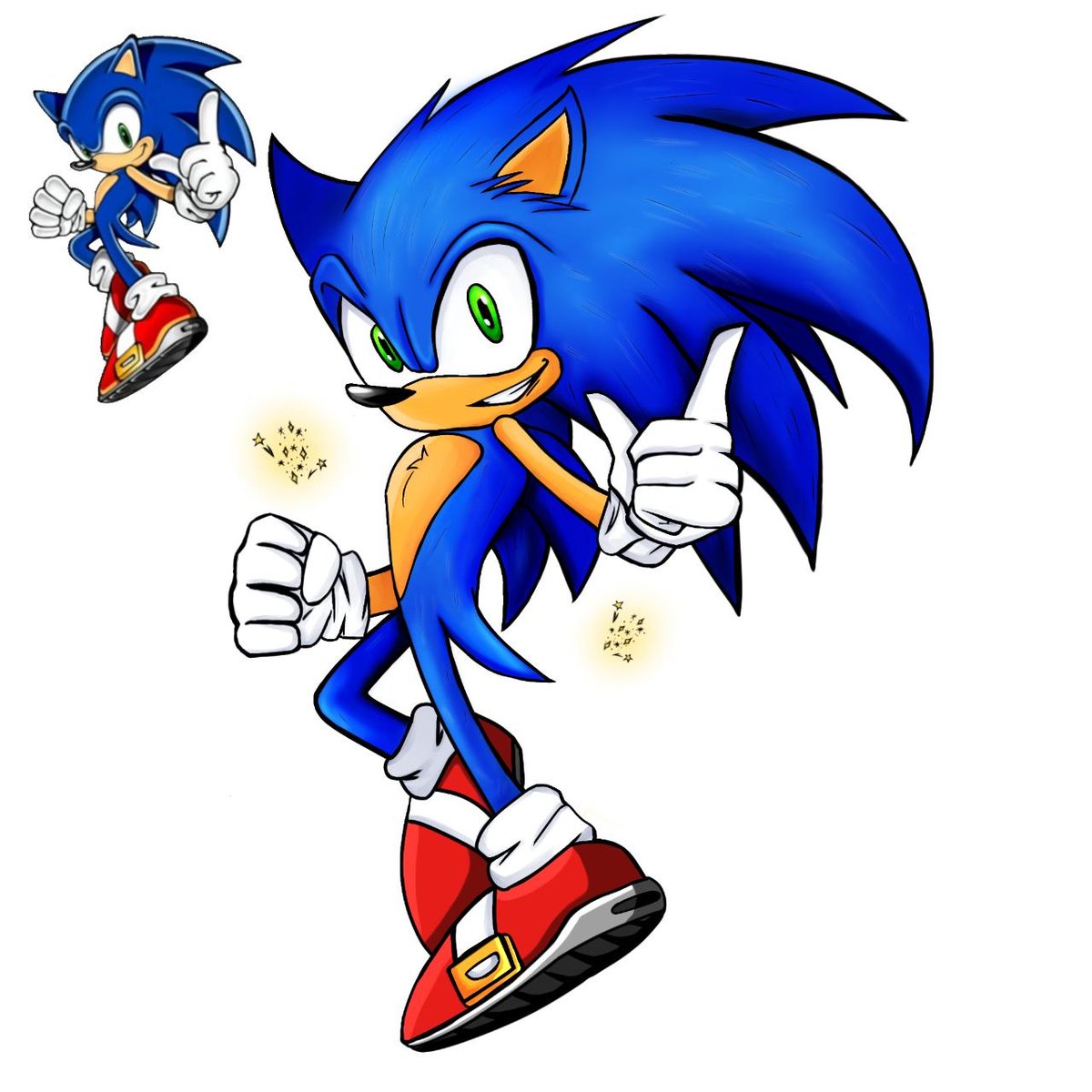 Jaba_Luba's tweet photo. I drew Sonic for the first time! What do you think? 
#sonicthehedgehogfanart #sonicthehedgehog https://t.co/4F5X4b71rB