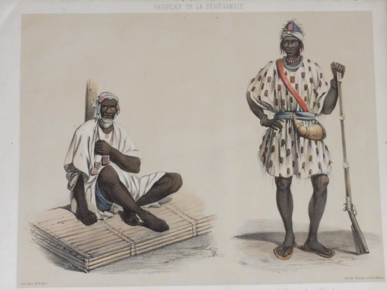 rhaplord's tweet photo. Flintlock rifle, miquelet system.
late 17th-mid 18th century
Niamtougou, Togo.
-Quai Branly

Percussion rifle
late 19th century
Casamance, Senegal
-Quai Branly

Sarracolet-Bakiri. War costume
ca. 1846, lithograph by JBA Raffenel
Senegal

#randomxt 
#ethnographxt https://t.co/0nMqNB8Qfd