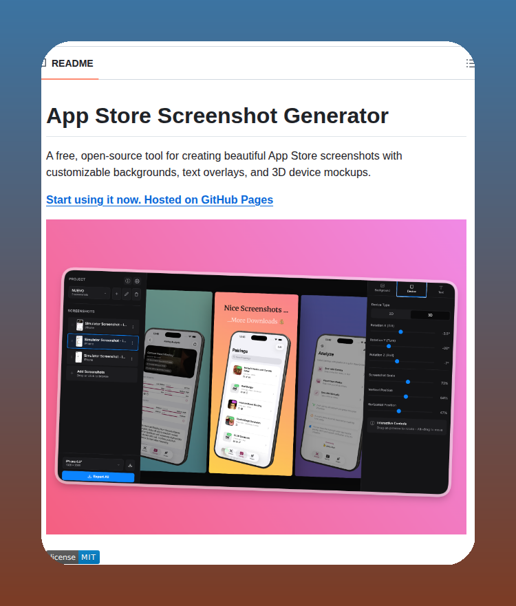 tom_doerr's tweet image. App Store screenshot generator with 3D device mockups

github.com/YUZU-Hub/appsc…