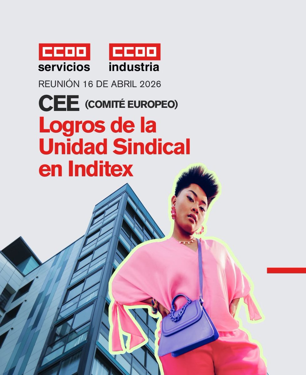ccooInditex's tweet photo. Reunión del Comité Europeo
Unidad Sindical en Inditex

✊ Unidad Sindical en Inditex: avances y una lucha que sigue.

📍 Septiembre 2026 en Barcelona
#Inditex #CEE https://t.co/M016fdy6dh