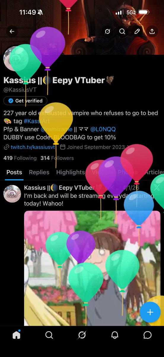 KassiusVT's tweet photo. Honestly almost forgot but I have people who remind me that it’s balloon day (I’m still alive) https://t.co/xHkGKWvSYk