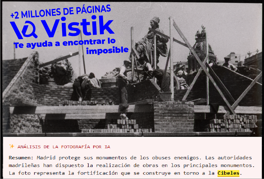 vistik_es's tweet image. 📸 ¡Nuevo fondo histórico! Acabamos de integrar el archivo de Fotografías de la Guerra Civil Española de la BNE Digital.
Busca en 112.160 imágenes, consulta metadatos estructurados y visualiza cada imagen.
🔍 vistik.es
#BNE #GuerraCivil #Fotografia #Archivos