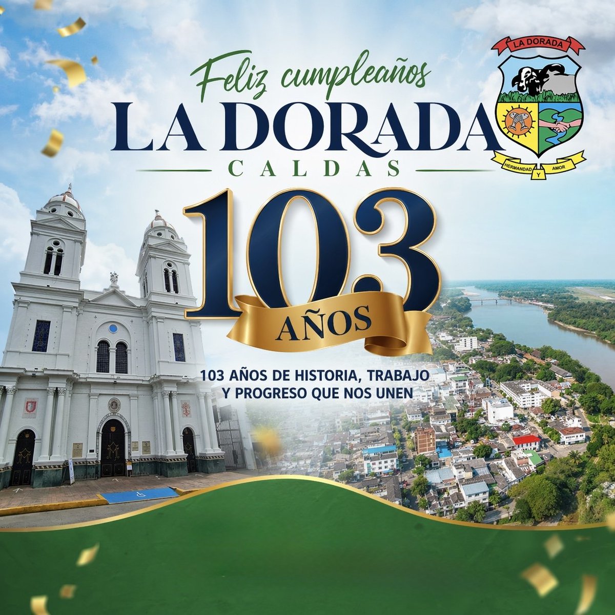 andersongp27's tweet image. ¡Feliz aniversario al pueblo de mis amores #LaDorada #Caldas. Rendimos homenaje a quienes han construido este territorio y reafirmamos nuestro compromiso de seguir trabajando por su desarrollo. Y tú, ¿te sientes orgulloso de ser doradense? 
#RíoMagdalena #Ferrocarril #Malecón