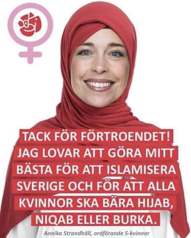 DonMart67439221's tweet image. Vem blir nästa partiledare för #Sossarna?

Vem står på tur?

Givet är väl att det blir en islamist i alla fall 🧕

Smärtsam påminnelse om Sverigehatet inom #Socialdemokraterna, ni har för fan skapat Kalifatet Sverige. 💩

#magdalenaandersson #idiot #strandhäll #svpol #baudin
