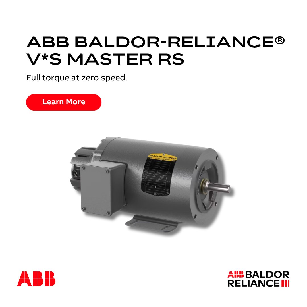 ABBMotorDriveUS's tweet image. Full torque. No drop-off. 🔩

V*S Master RS motors maintain consistent torque from zero to base speed, delivering stable performance under load in demanding applications.

Learn more 🔗 bit.ly/4vmveUN

#ABB #ABBMotors #ABBBaldorReliance #MONM #EngineeredToOutrun #Outrun