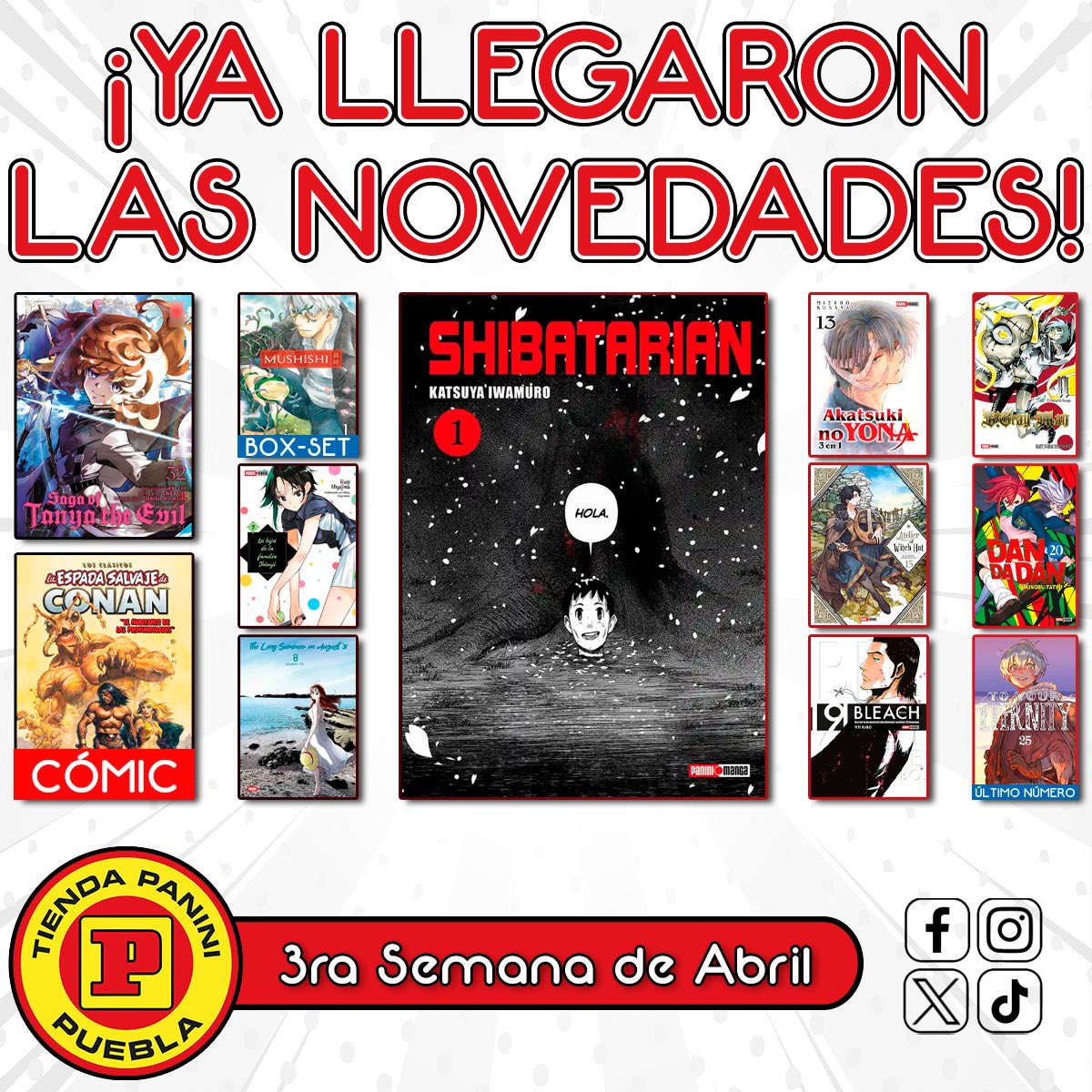 PointPuebla's tweet photo. Ya cuentan con sus
NOVEDADES de MANGA
Del MES de ABRIL🤗❓

Te esperamos con gusto😃‼️

Síguenos en nuestras demás redes: 

👉🏻 https://t.co/IE5fYHz9HX 👈🏻

#manga #panini #editorialpanini #tiendapaninipuebla #Puebla #PaniniMangaMexico https://t.co/O3Yt9HVhXL