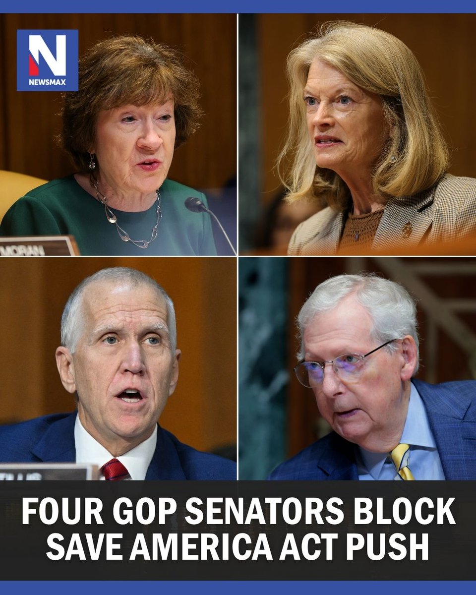 VOTING BLOCK: Four Republican senators, historically critical of President Trump, voted against instructing the chamber’s rules committee to find a way to add SAVE America Act elements to the budget reconciliation package.