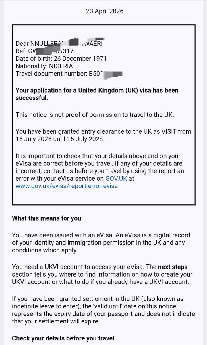 TimNweke's tweet photo. UK VISA JUST APPROVED! 🎉📷
Our client is officially going to the UK!
Dreaming of studying, working, or living in Britain?
We turn visa rejections into approvals.
DM us today — let’s get yours approved too! 📷#UKVisaApproved #MoveToUK #StudyInUK https://t.co/HtnKp2Ox5o