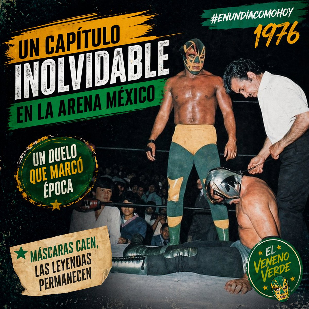 Columna_Digital's tweet photo. 🥊 #EnUnDíaComoHoy (1976)

En la Arena México 🇲🇽, Fishman venció y desenmascaró a El Faraón.

Su nombre: José Luis Barajas Fernández.

🔥 Historia pura del pancracio

#LuchaLibre #ArenaMéxico #Historia https://t.co/Zbnz2sKpYU