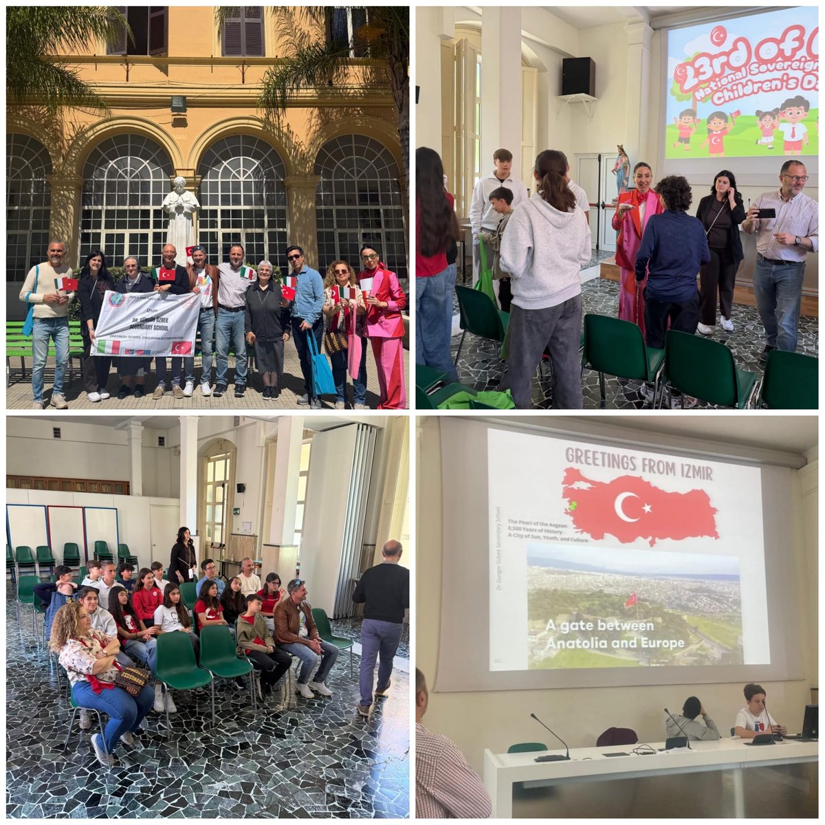 izmir_ilmem's tweet photo. 🇹🇷23 Nisan Ulusal Egemenlik ve Çocuk Bayramı’nın coşkusu, İzmir Okul Eğitimi Akreditasyonu kapsamında Avrupa’nın dört bir yanındaki okullarımızda da büyük bir heyecanla kutlanıyor 🌍✨

Erasmus+, yalnızca bir hareketlilik programı değil; kalpten kalbe kurulan güçlü bir köprüdür. Öğrencilerimiz bugün sadece kendi bayramlarını kutlamakla kalmadı, ay-yıldızlı bayrağımızın gururunu ve kültürel değerlerimizi Avrupalı akranlarıyla paylaşarak anlamlı bir kültürel etkileşime imza attı.

Kendi değerlerimizi dünyaya tanıtırken, kültürel paylaşımın en saf ve en içten halini çocuklarımızın gözlerinde görüyoruz. Geleceği; birbirini anlayan, farklılıklara saygı duyan nesillerle birlikte inşa ediyoruz.

23 Nisan’da Avrupa’da Türk rüzgarı estiren okullarımız:
🇹🇷 Bayındır Anadolu Lisesi (İtalya)
🇹🇷 Adnan Mazıcı İlkokulu (İspanya)
🇹🇷 Dr. Güngör Özbek Ortaokulu (İtalya)

Başta öğrencilerimiz olmak üzere emeği geçen tüm öğretmenlerimizi gönülden tebrik ediyoruz 👏
@tcmeb
@Yusuf__Tekin
@drsuleymanelban
@yahsiomer
#23Nisan #UlusalEgemenlikVeÇocukBayramı #Erasmus #İzmirMEM #KültürelEtkileşim
