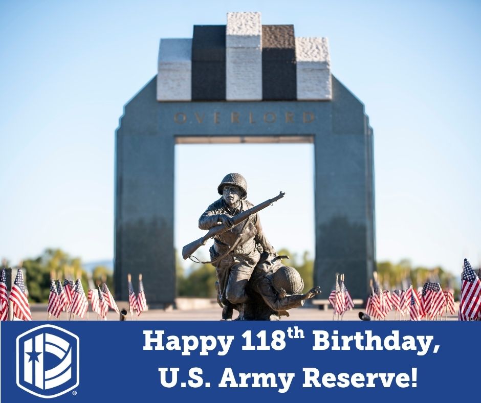 DDayMemorial's tweet image. Happy 118th Birthday, U.S. Army Reserve! Citizen Soldiers, thank you for all you do to protect our nation. #USARBirthday118 #USArmyReserve
