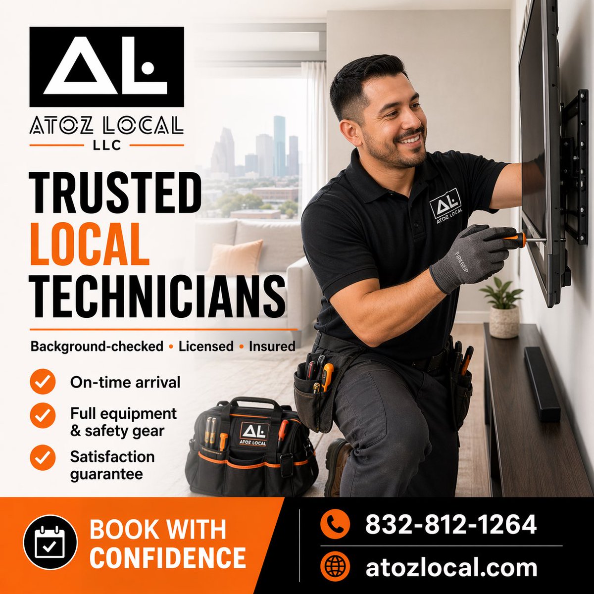 AtozLocal's tweet image. Book Today and save 15% with code SPRING26 on all services. AtoZ Local services. Reliable local service, clean results, and easy scheduling. Call 832-812-1264 or visit atozlocal.com. #HoustonTX #HomeServices #AtoZLocal