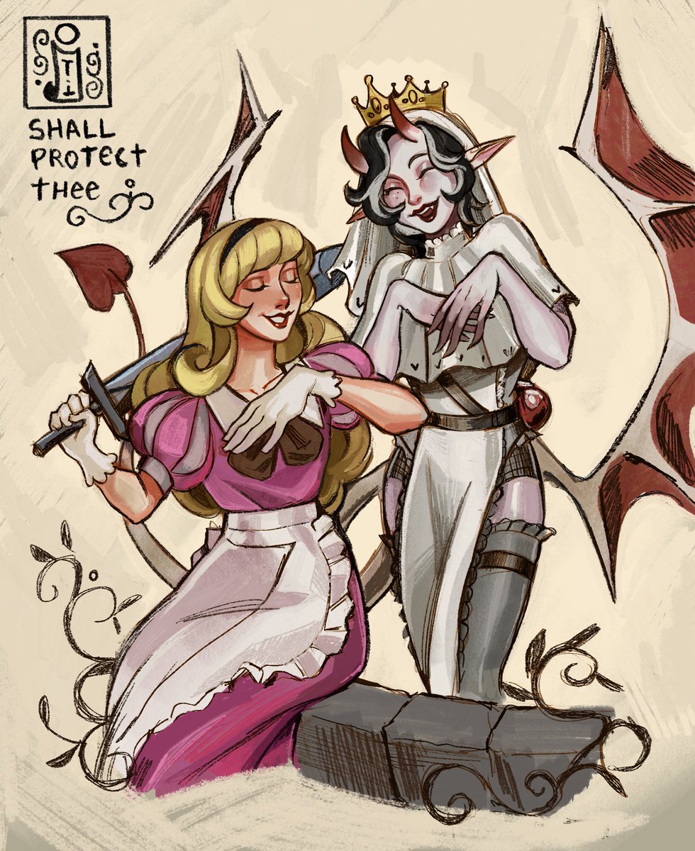 a knight and her prince!

barbie belongs to <a href="/selkiepoem/">eurydice 🦭✨ goatmancy CEO 🩷🖤</a> ! thank you for letting me draw him :3