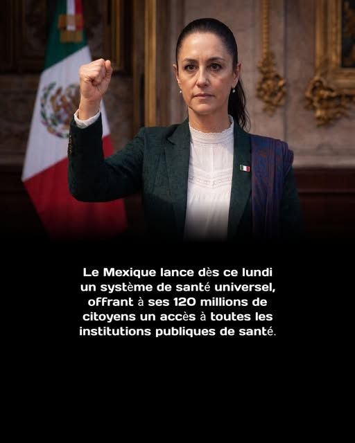 JRenardiere's tweet photo. L��un des pays les plus pauvres de l’OCDE vient de faire ce que le plus riche refuse encore de faire.
Claudia  Sheinbaum, a signé un décret pour instaurer un service de santé  universel destiné aux 120 millions de citoyens du pays, permettant à chaque Mexicain de se faire soigner. https://t.co/BqNZldfIIB