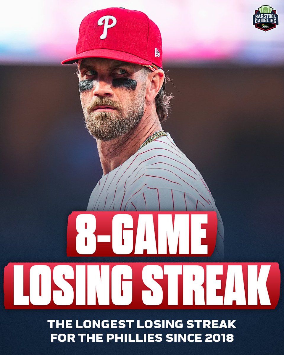 stoolgambling's tweet photo. The Phillies have the longest active losing streak in MLB

They are +135 to make the playoffs on @DKSportsbook https://t.co/GxoEpangTY