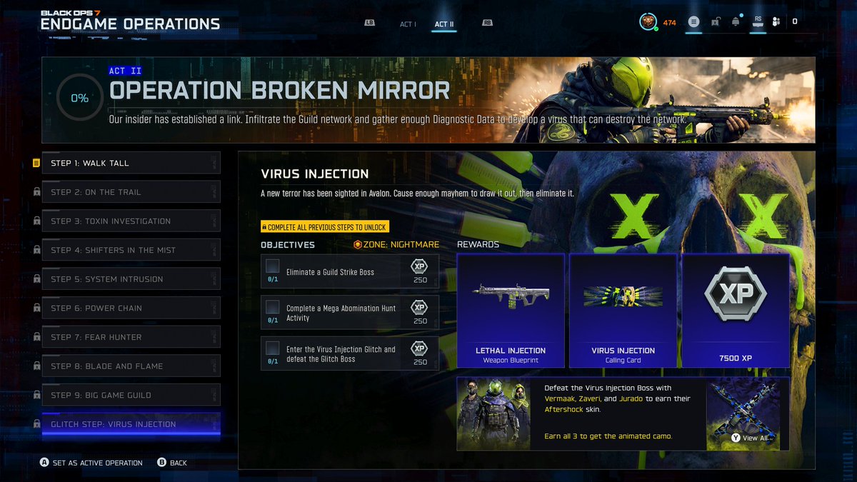 DETONATEDcom's tweet image. NEW 'Operation: Broken Mirror' (Act 2) in #BlackOps7 Endgame Season 3 Reloaded:

💥 Complete Challenges for NEW Rewards — including 3 Operator Skins &amp;amp; 2 UNIVERSAL Camos!