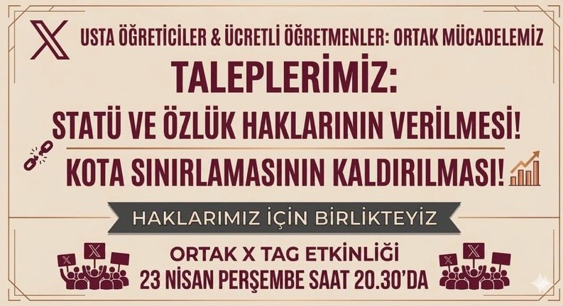AKaya67341's tweet photo. USTA ÖĞRETCİLER VE ÜCRETLİ ÖĞRETMENLER
34 yıldır Süren Mağduriyetine Son BULMASINI BİRAN ÖNCE İSTİYOR
#BizHaklıyız
​#GörünmeyenEğitimciler
USTA EKDERSLİ OMUZ OMUZA
@RTErdogan
@Yusuf__Tekin
@cengizmete
@TBMMresmi https://t.co/guScWaQR2G