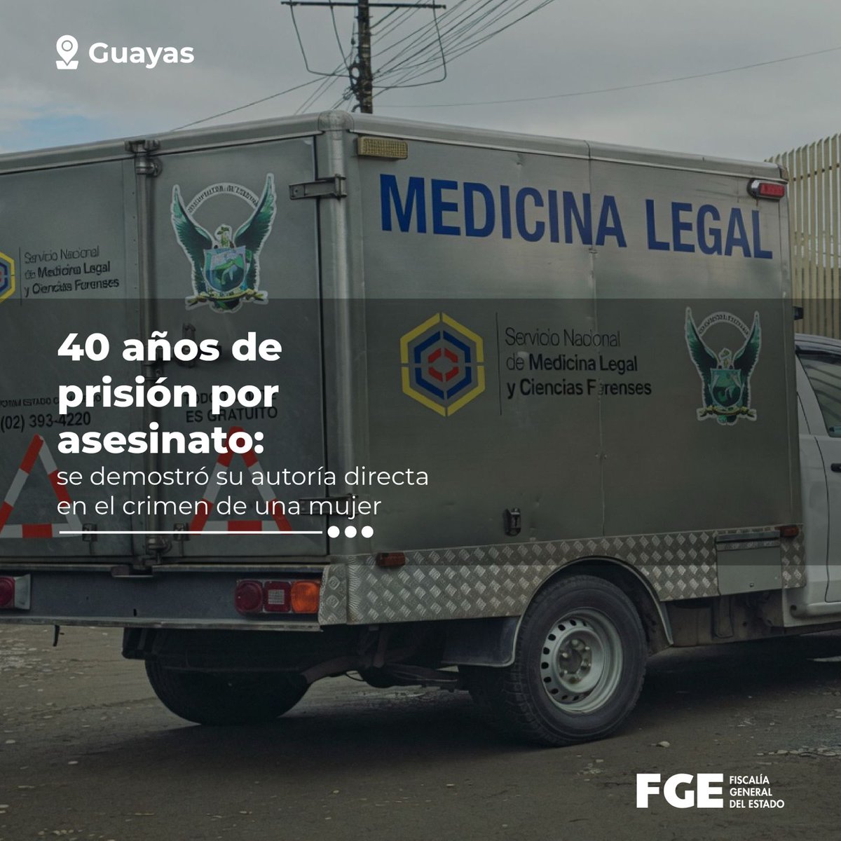 FiscaliaEcuador's tweet image. #BoletínFGE | #Guayas: Con base en las pruebas presentadas por #FiscalíaEc, Tribunal  sentenció a 40 años de prisión a Andy Elvis A. P., por el #Asesinato de una mujer, perpetrado el 13 de mayo de 2025, en #Durán.

Más información:
acortar.link/iulwly