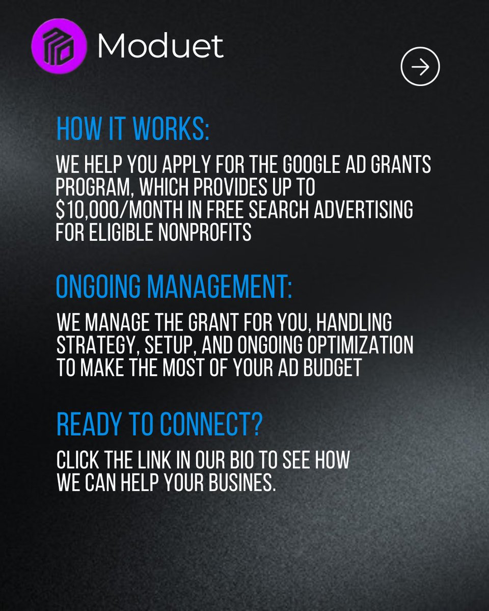 moduet_design's tweet image. There are tools out there built to support nonprofits.
Most just aren’t using them the right way.

We help change that.
Link in bio.

#nonprofit #nonprofitmarketing #digitalmarketing #marketingstrategy #marketingforgood
