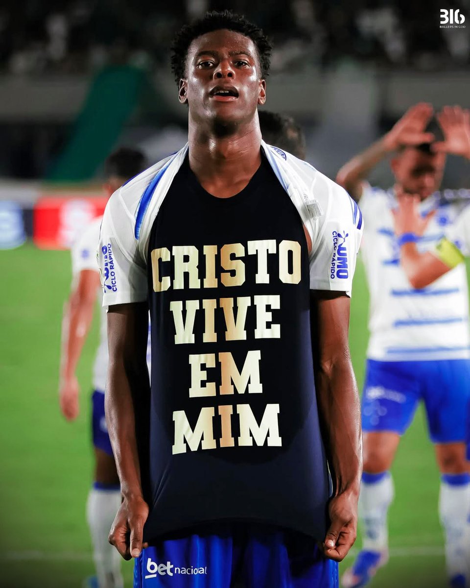 Jonathan Jesus was seen lifting his shirt after scoring for Cruzeiro, revealing a base layer that read: “Christ lives in me.”