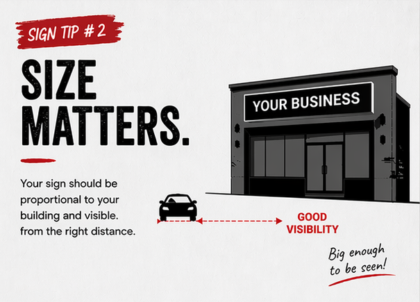 signaramaEDM's tweet photo. SIGN TIP #2 – Size Matters
If they can’t read it, it doesn’t work.
Make sure your sign is visible from the right distance 👌
#SignTips #VisibilityMatters https://t.co/YDsj8PAKdu