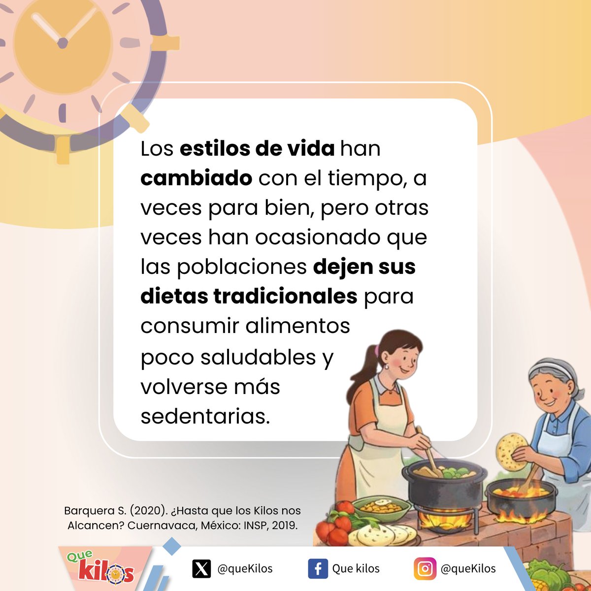 quekilos's tweet photo. ¿Ha cambiado nuestra dieta a lo largo del tiempo? 🍎

Actualmente, existe un alto consumo de productos ultraprocesados y comida rápida 😓

En el libro “¿Hasta que los kilos nos alcancen?” se habla más de este tema. 

📌 Disponible en: https://t.co/h1Kbe3hUH9 #quekilos https://t.co/AIulftmBRg