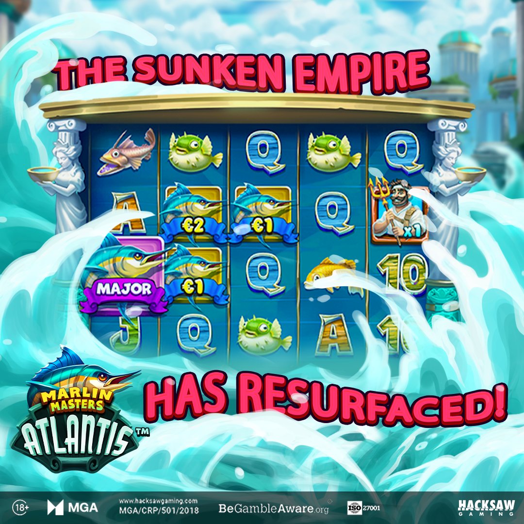 hacksawgaming's tweet image. Dive into the lost legend 🌊🏛️

Marlin Masters Atlantis is Out Now! 

🔞 | Please Gamble Responsibly | BeGambleAware.org
#HacksawGaming #MarlinMastersAtlantis #OutNow #slots