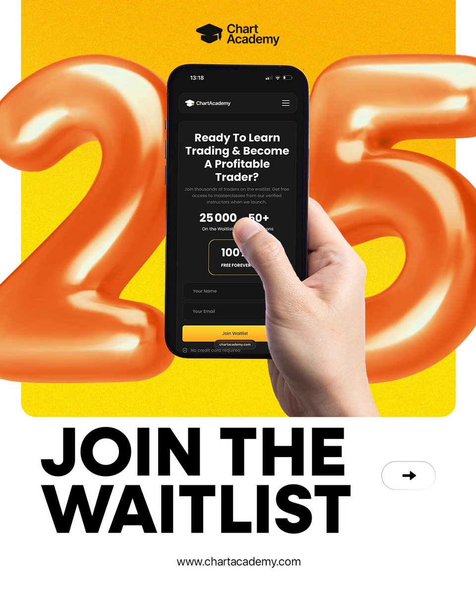 ChartAcademyx's tweet photo. 25,000+ Traders Already On The Waitlist 🚨

Most traders don’t fail from lack of effort, they fail from learning the wrong things.

No gurus. No recycled strategies. Just real traders &amp; real edges.

100% free.

Join the waitlist👇 https://t.co/5ngLKgkVRv