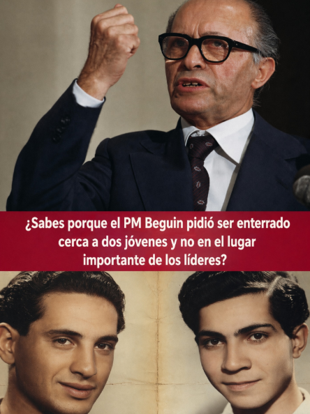 La petición extraña de Menachem Begin 

"El día en que falleció Begin, que fuera Primer Ministro de Israel, sorprendió que pidiera ser enterrado en el Monte de los Olivos junto a Meir Feinstein y Moshe Barazani, y no en la parcela de los grandes de la nación.

La razón está en
