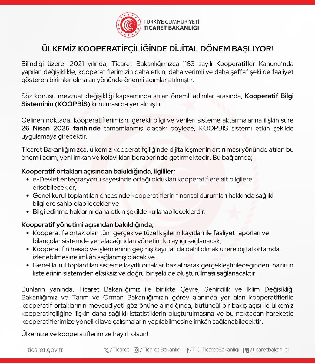 T.C. Ticaret Bakanlığı tweet media