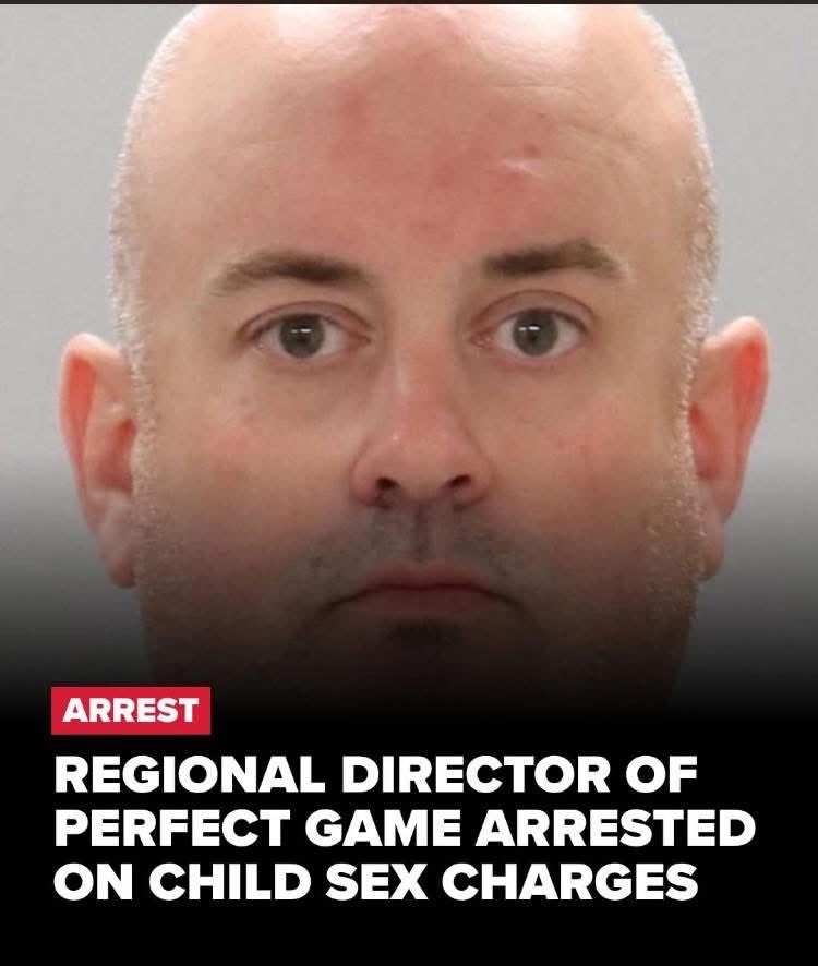 CoachesOfficeBB's tweet photo. 🚨BREAKING🚨

Christopher Goodrich, a Regional Director in Tennessee for @PerfectGameUSA has been arrested on child sex charges.

 We’ll update as more information becomes available.
Share responsibly and stay informed. https://t.co/DuCxaracAj
