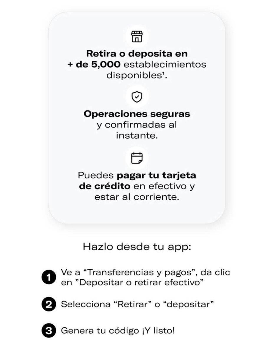 InversionesAld's tweet photo. 🖤 ¡Novedades en Openbank! Ahora puedes realizar depósitos, retiros y pagar tu tarjeta de crédito en efectivo en más de 5,000 establecimientos aliados. Solo genera tu código desde la app.
💬 ¿Qué te parece esta nueva función?
#Openbank #Finanzas #BancoDigital #Santander https://t.co/k5RIwiqc97