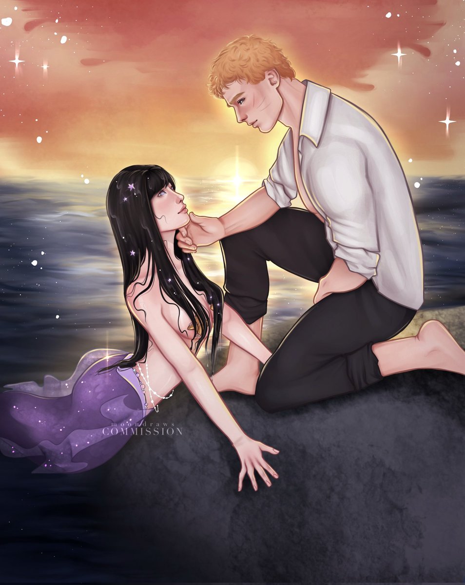 brunaruhina's tweet photo. naruhina mermaid AU by moondraws ｡˚⋆🐚🫧𓇼 ˖° 
#naruto #hinata https://t.co/3FWvHsLn9g