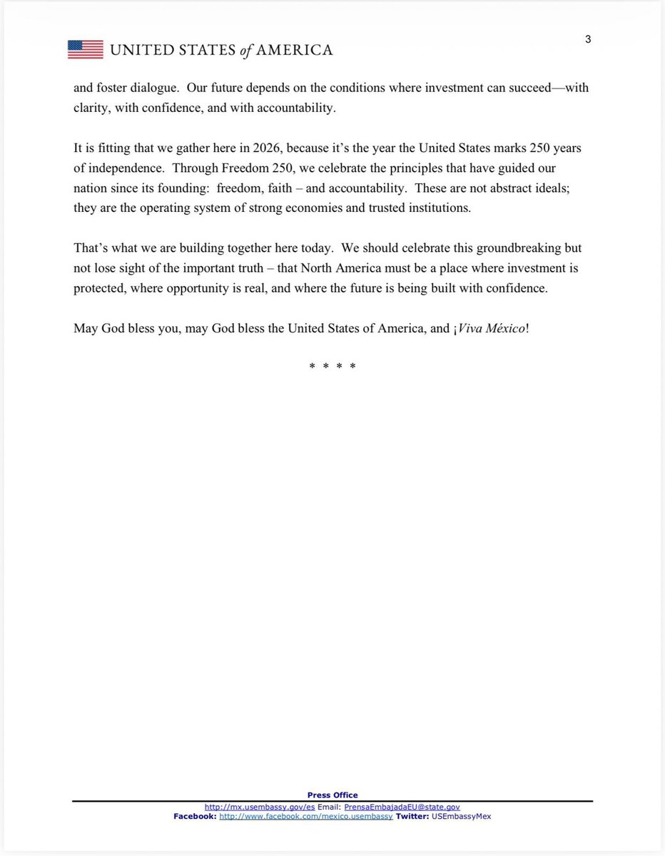 USAmbMex's tweet image. Sharing with you all the remarks I just delivered in Sinaloa.

mx.usembassy.gov/ambassador-ron…