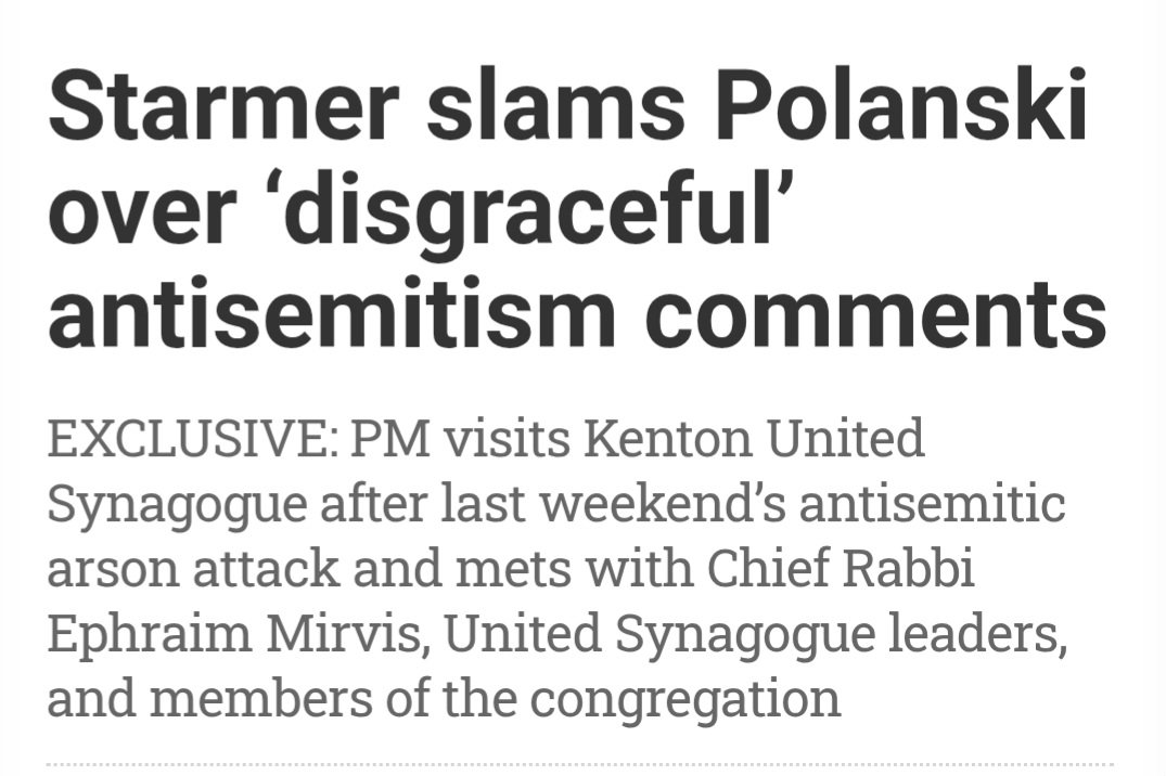 I'm Jewish.

I condemn genocide.

I condemn the Labour Governments role in the Genocide.

The Prime Minister repeatedly conflating criticism of the Israeli Governments genocide and actual antisemitism is disgusting - and makes so many of us as Jewish people feel less safe.