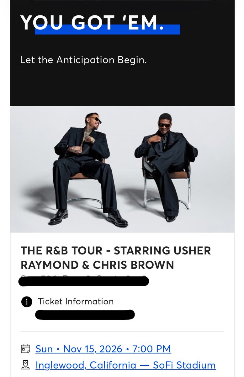 SamiieeAyeeee's tweet image. Breezy year ✌🏽 can’t wait to experience this with my lil sis 🫶🏼 #Breezy #RBTour #USHER #ChrisBrown #Sofi #Inglewood