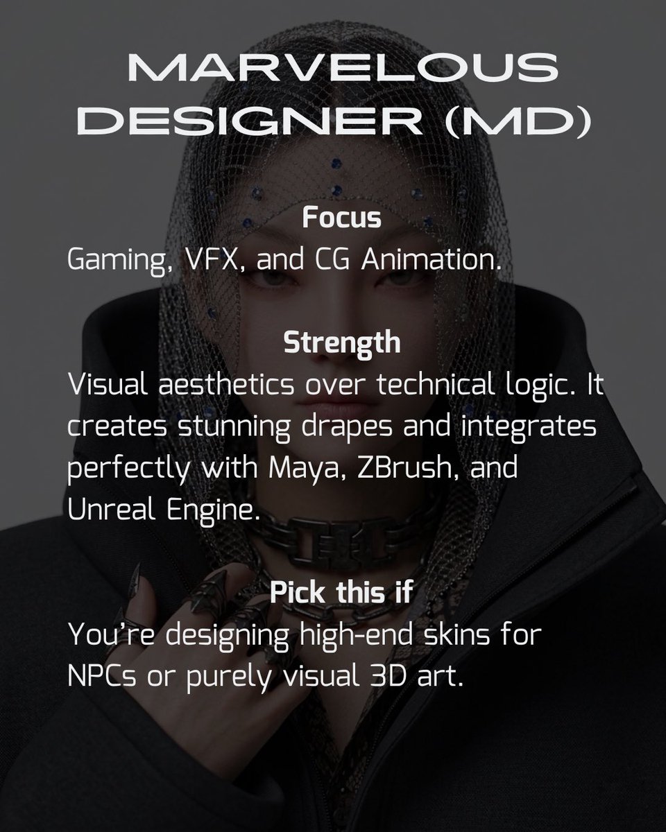 theAmyTeahouse's tweet image. Starting your digital fashion journey but stuck between these two? Though they share the same DNA, their ”personalities“ are worlds apart. Here’s the lowdown:
#DigitalFashion #CLO3D #MarvelousDesigner #3DModeling #FashionDesign