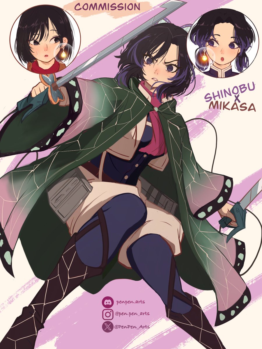 PenPen_Arts's tweet photo. New commission! Give her a name!

#kny #snk #mikasaackerman #shinobukocho #aot #demonslayer #fusion #dragonball #potara #合成 https://t.co/DqO59QbIy4