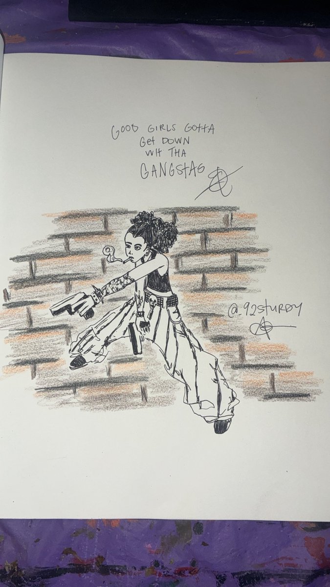 92sturdy's tweet photo. Good girls gotta get down wit tha GANGSTAS 🥷#fypage #artreveal #characterart #peninkdrawing #createdaily https://t.co/2IkgWu8K0B