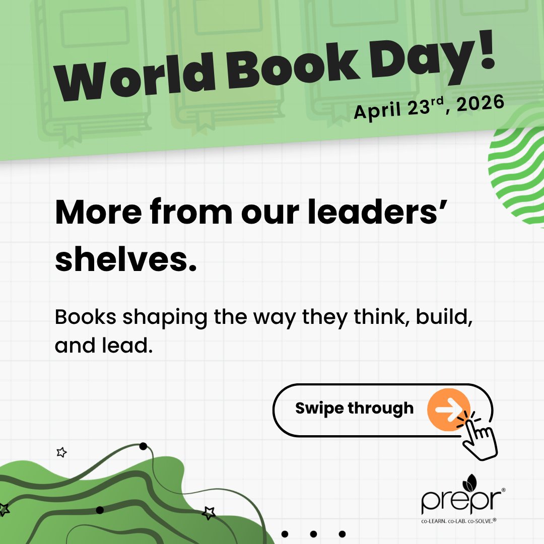 preprme's tweet image. More from our leaders’ shelves, and the ideas that have shaped the way they lead, build, and learn! 

Here's Part 2️⃣ of our #WorldBookDay roundup.

💭What’s on your shelf right now? Drop a book rec below.   

#ThoughtLeadership #PreprTeam #LearnEveryday #ExperientialLearning