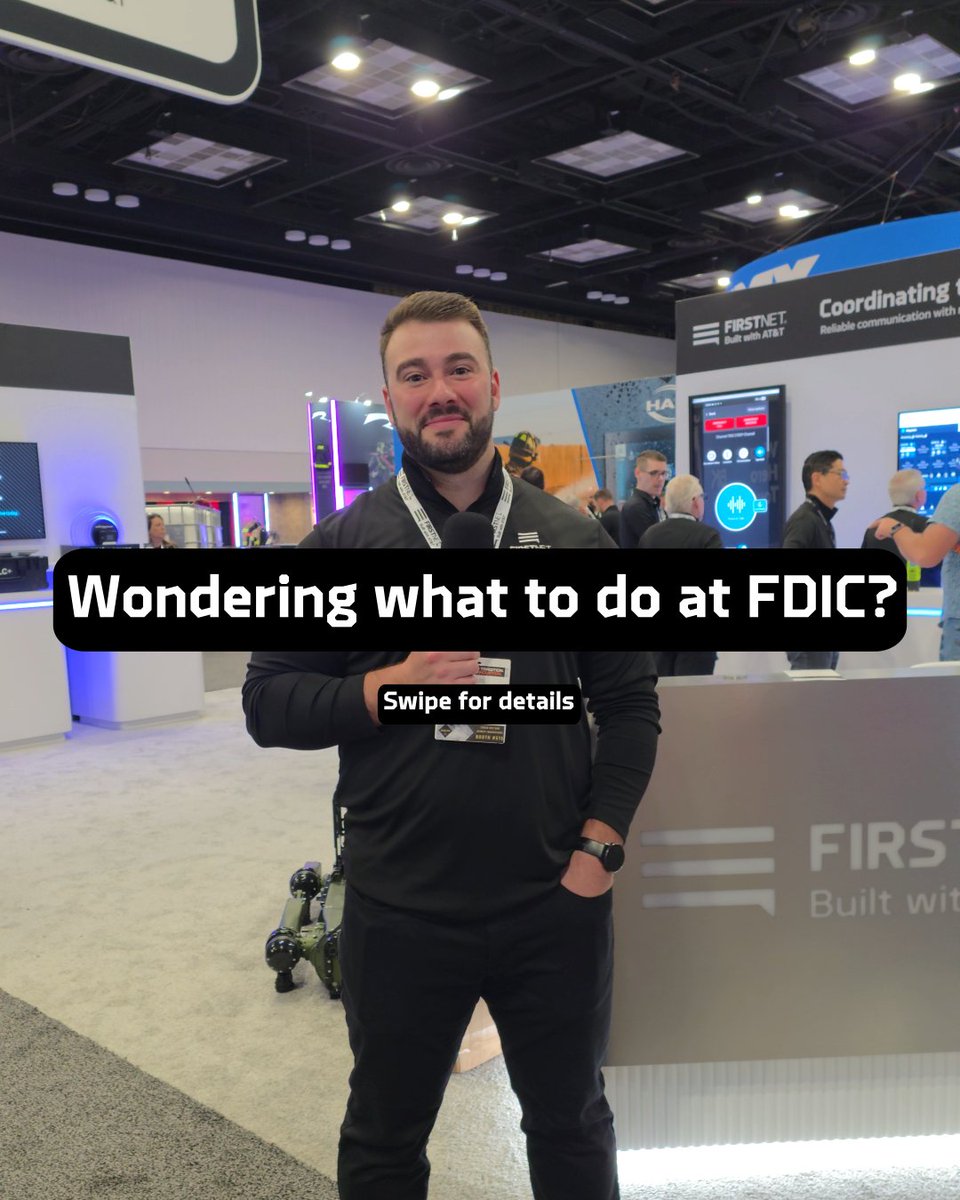 FirstNet's tweet image. All roads lead to the #FirstNet booths at @FDICevent.

Indiana Convention Center - Booth #2215 Lucas Oil Stadium - Booth #8929 (Central Park)  

#FDIC2025 #FireFighters #Paramedics