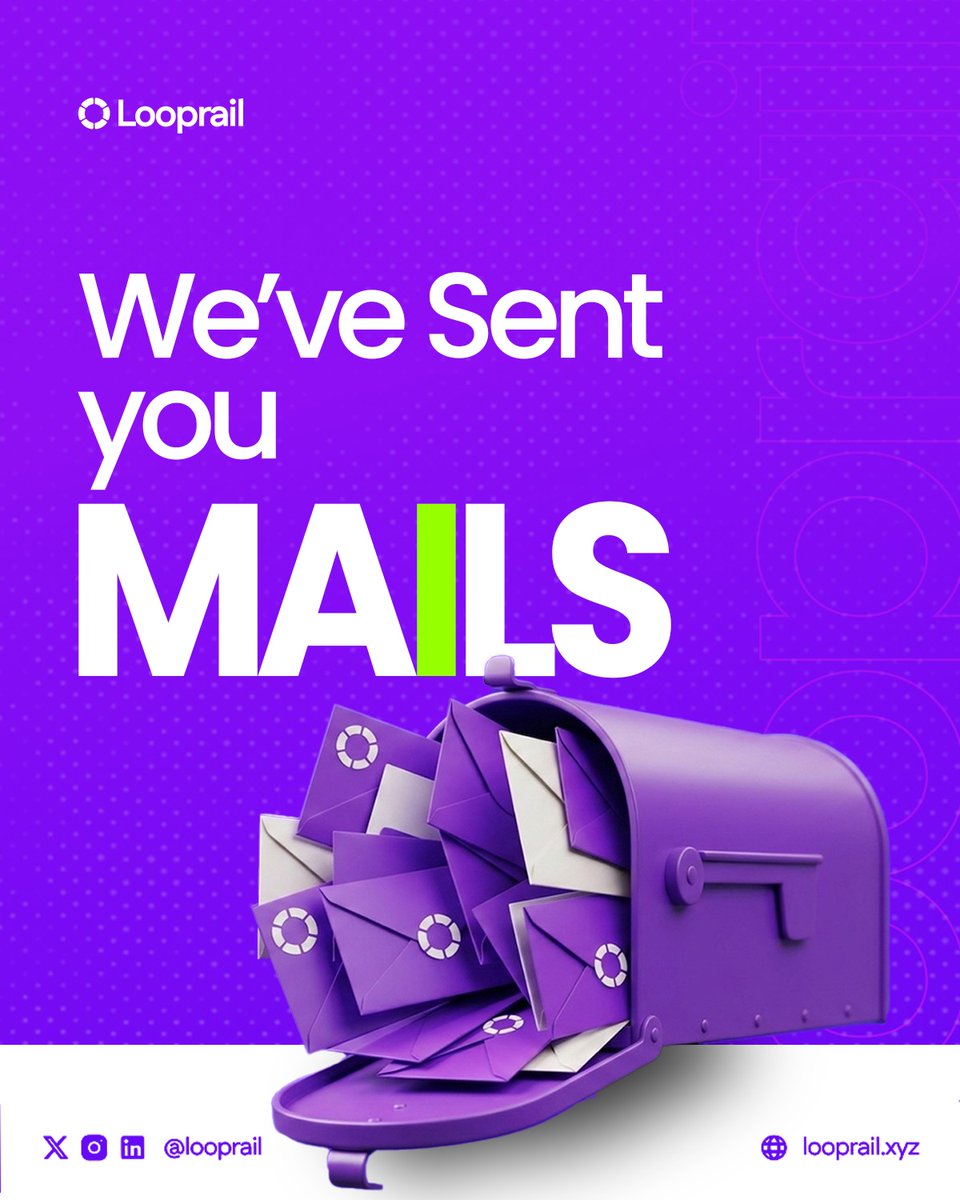 LooprailHQ's tweet photo. You’ve got mail
A fresh update is on the way

We’ve sent out new emails to keep you in the loop as we continue improving the app experience for our early users

More updates are coming, and we’re working to make each version better than the last

Thanks for building with us early https://t.co/C2Qk3iga6c