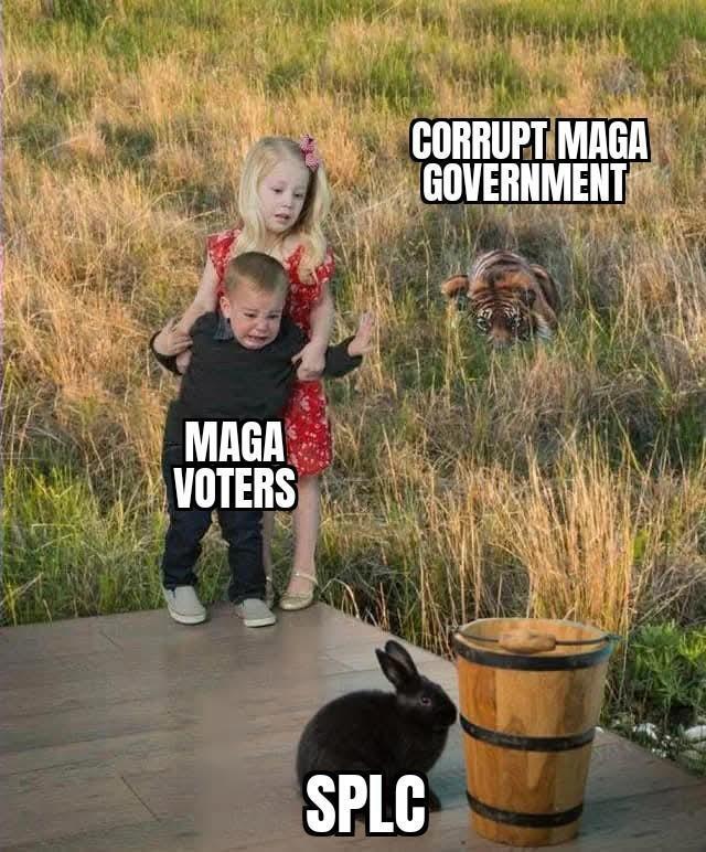 GodlessEngineer's tweet photo. Scared of the bunny. Voted for the tiger.
#GodlessEngineer #Atheist #Secular #FreeThinker #PunchUp #MAGA #Trump #Politics #SPLC #Hypocrisy #Projection #AntiMAGA #Resist #PoliticalHumor #PoliticalMemes #Satire #Democracy #CivilRights #HateGroups #WakeUp #VoteBlue #Accountabilit… https://t.co/m7kU3JAt23