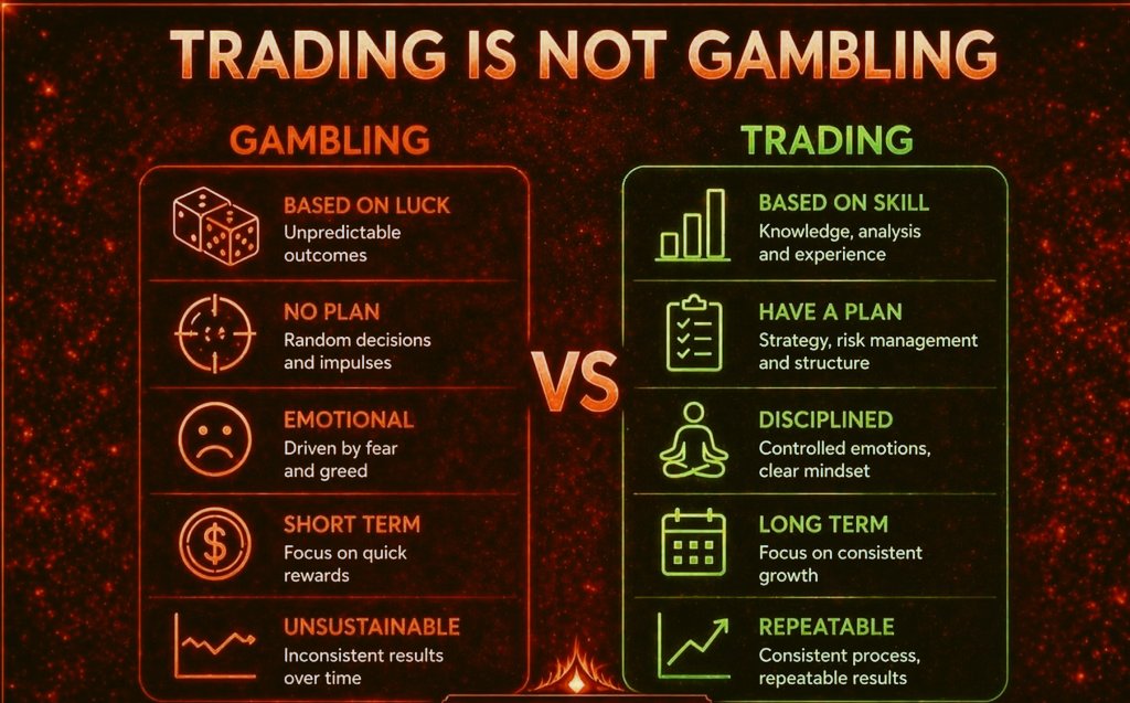 RedZoneX0's tweet photo. ๐ Why most traders lose before they even begin?
#T vs #G
They think theyโre trading โ but theyโre just gambling with leverage.
No plan
No edge
Just emotions
Random entries
They trade emotions, not systems
Wins = luck. Losses = reality.
#RedZoneX #CryptoTools #TradingStrategy https://t.co/fFicBv7MjN