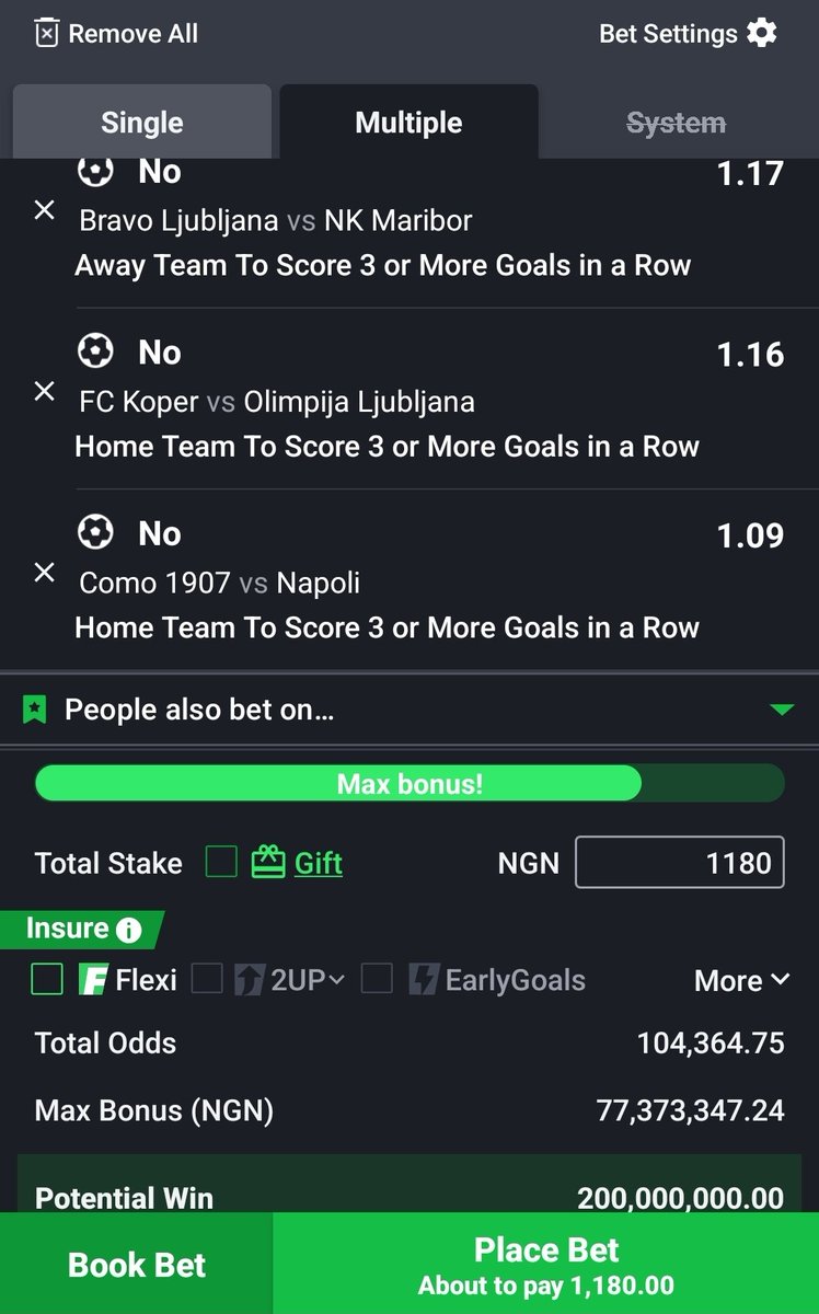DaddyKayNation1's tweet image. 100K ODDS on THIS Will go a LONG WAY For The STREET! IT Takes LONG Hours to arrange this Games.

N20, N50, N100, N200 Will Give you Millions, Don't Break your Bank cos you wanna PLAY SportBetting.

Massive REPOST &amp;amp; WE Drop it for the STREET...Let Do it again.