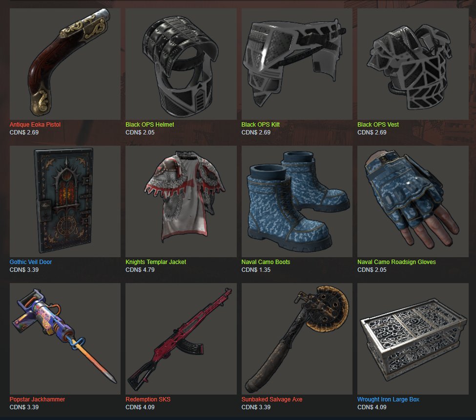 Protox0's tweet image. New #Rust item store for this week
store.steampowered.com/itemstore/2524…